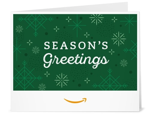 シンプルなスノーフレーク柄のクリスマス用Amazonギフト券印刷タイプ
